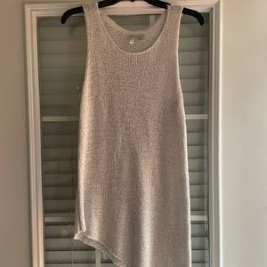 White Knitted Asymmetrical Dress